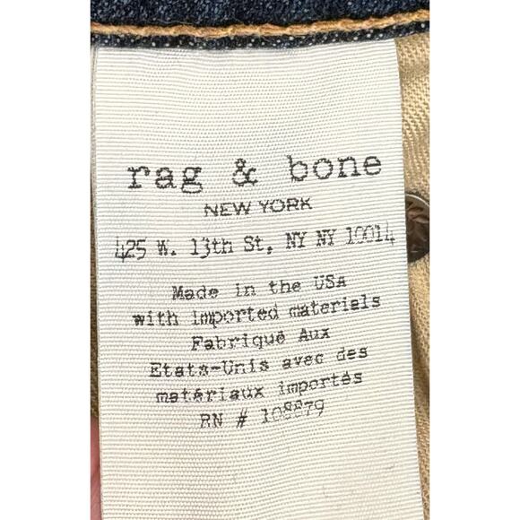 Rag & Bone Women’s Tomboy Jeans Measure 29x28 Dark Wash Low Rise Distressed - Picture 8 of 8
